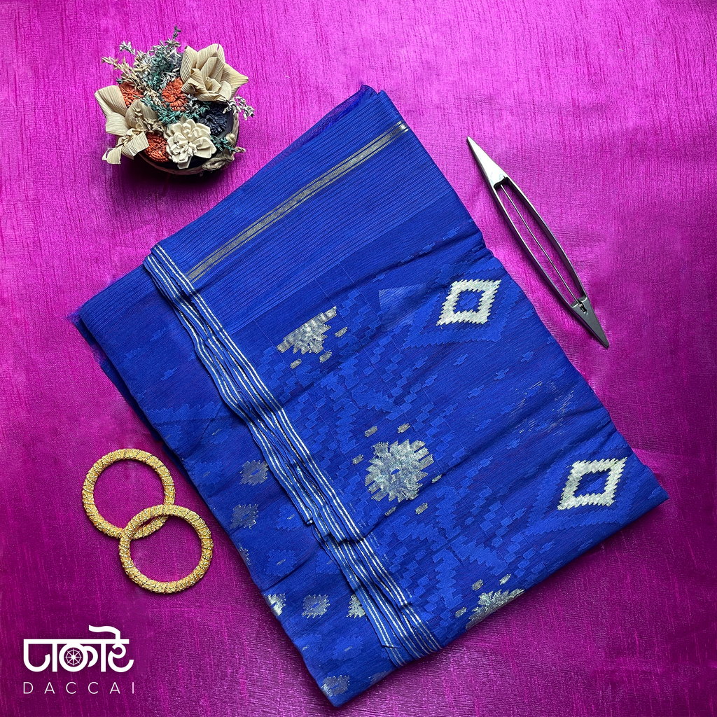 Navy Blue Jamdani Saree